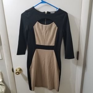 Womens Black and Tan Dress By Dots